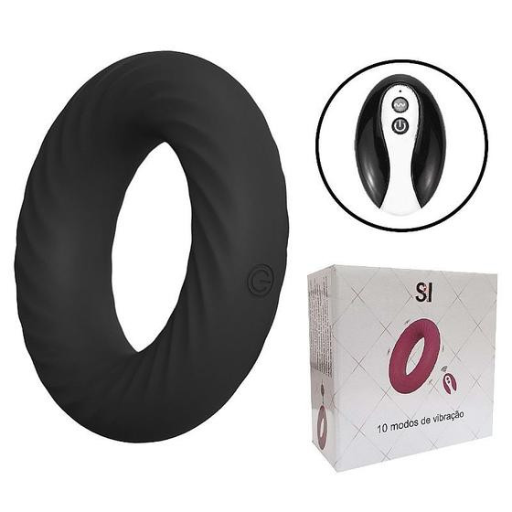 Anel Peniano com Controle Remoto E 10 Modos de Vibração Preto - Sexy Import