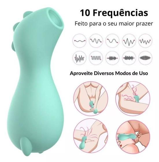 Imagem de Estimulador Clitoriano Clitóris Mama Recarregável  Vibrações Fortes - COR VARIADA