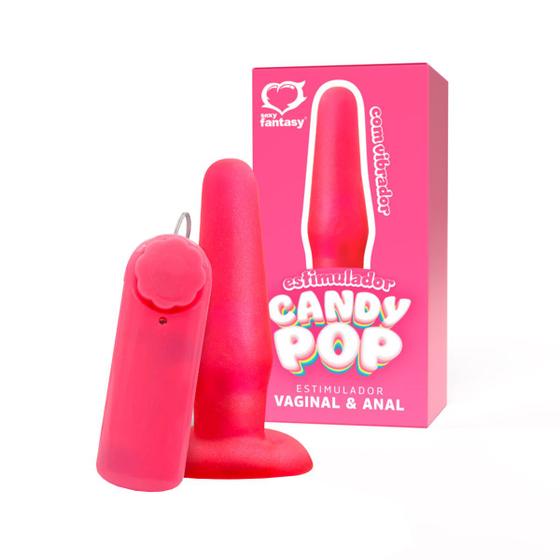 Estimulador Anal e Vaginal com Vibração Candy Pop 12,5 x 3,3cm - Sexy Fantasy