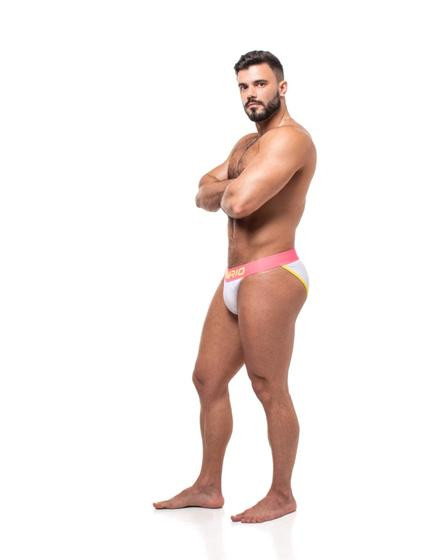 Cueca sexy undies 5cm branco e rosa - Men From Rio