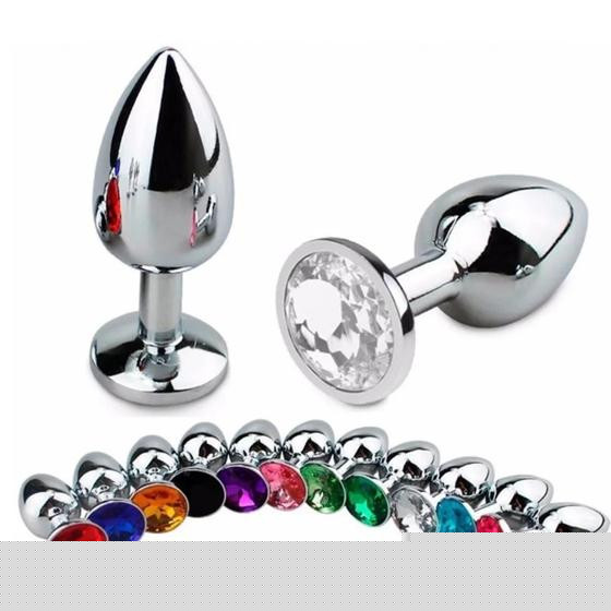 Imagem de kit Plug Anal jóia aço inoxidável P, M e G.