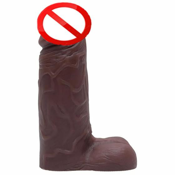 Prótese Maciça Marrom Com Escroto 23 X 7,3 Cm Sexy Fantasy