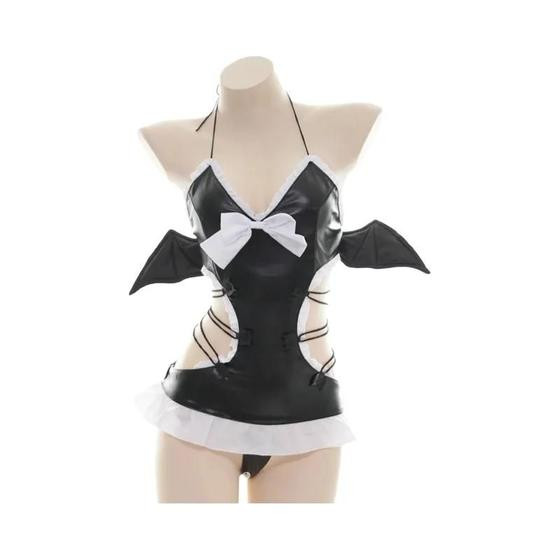 Imagem de Conjunto De Fantasia Sexy De Succubus Para Mulheres, Lingerie Escura Em material sintético, Traje De