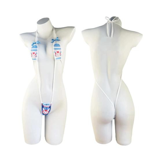 Pijama De Lingerie Feminino Sexy Sem Costas Com Alças E Bandagem, Estilo Biquíni, Fantasia Cosplay - NONE