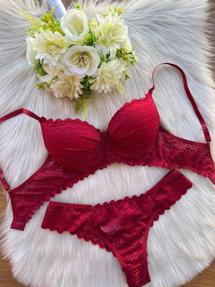 Lingerie rendado, sensual, sexy com calcinha fio Milena