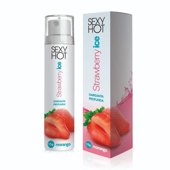 Spray para Sexo Oral Garganta Profunda - STRAWBERRY ICE - Morango- 15g - Sexy Hot