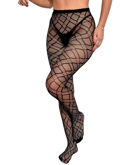Meia Calça Arrastão Bordada Sensual Fantasia Transparente Sexy - Zee Rucci