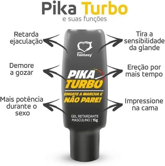 Gel Retardante Masculino Pika Turbo 15g - Aumenta o Prazer e Prolonga a Relação - Sexy Fantasy