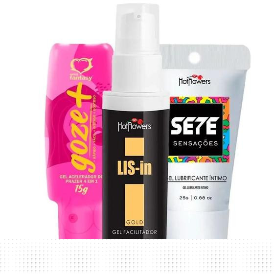 Imagem de Kit Gel Excitante Feminino Estimulante e Lubrificante Íntimo Anal Anestésico Dessensibilizante