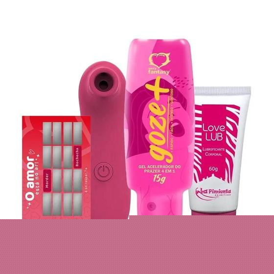 Imagem de Kit Vibrador Feminino, Lubrificante Neutro e Jogo Sensual Casal Excitante Sex Shop