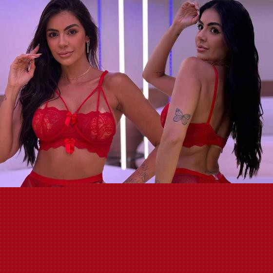 Imagem de Conjunto de Lingerie Sensual Com Saia Transparente Abertura Rendada