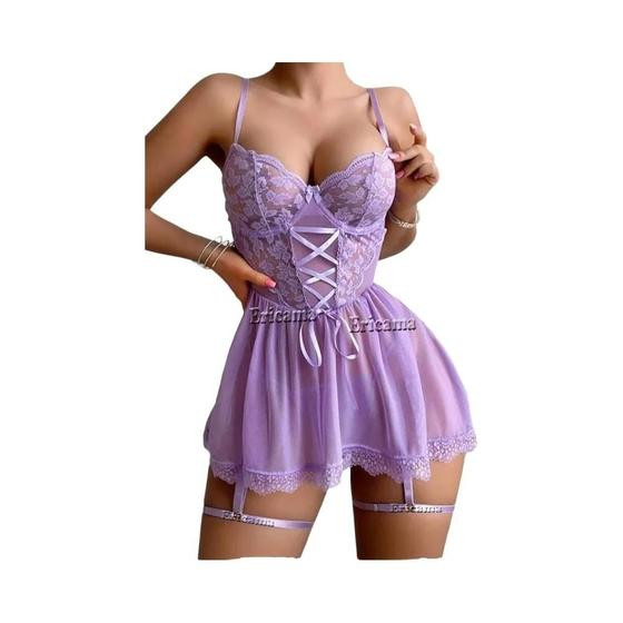 Imagem de Conjunto De Sutiã E Calcinha De Renda Sexy Transparente, Lingerie Luxuosa Para Mulheres