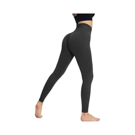 Imagem de Sexy sem costura outono ginásio leggings feminino cor sólida cintura alta push up calças