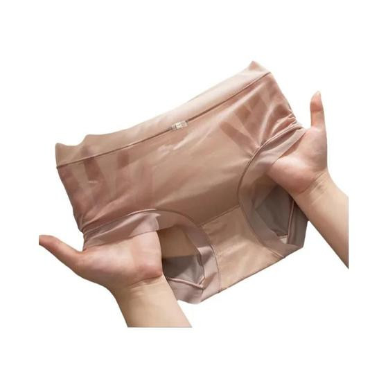 Imagem de Calcinhas Femininas Sexy De Seda Gelada De Secagem Rápida Sem Costura Cor Sólida Lingerie Fresca De