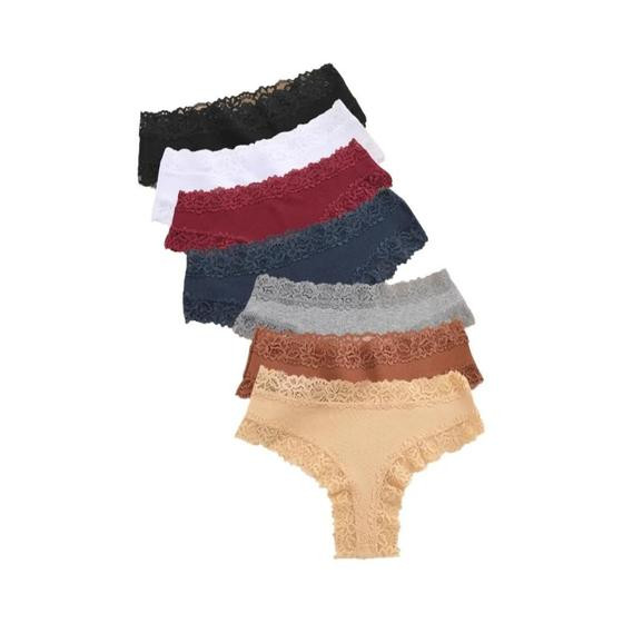 Imagem de Conjunto De Calcinhas Brasileiras Sem Costura Em Renda Sexy Para Mulheres, 7 Peças, Lingerie