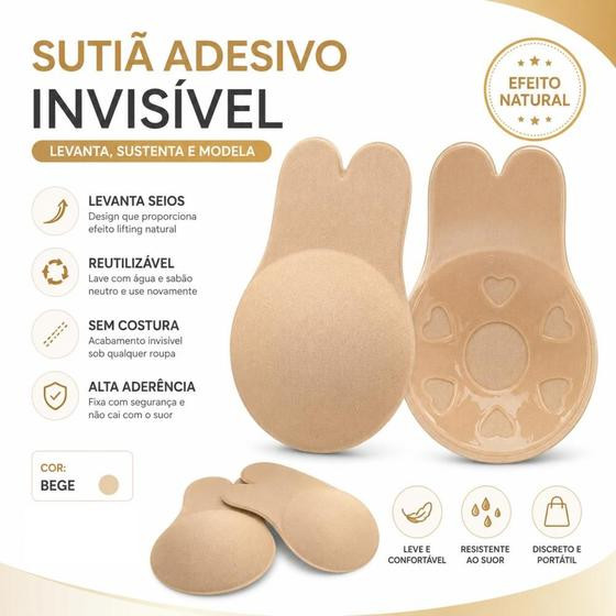 Imagem de Sutiã Adesivo Levanta Seios Invisível Reutilizável Silicone