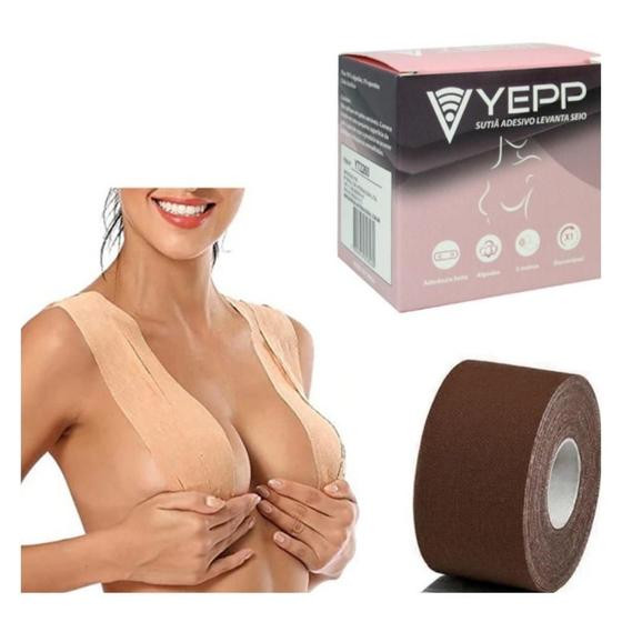 Imagem de Sutia adesivo invisivel levanta seio peito fita push up 5m sustentacao multiformas hipoalergico