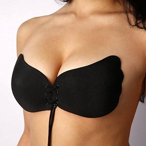 Imagem de Sutiã Adesivo Invisível Levanta Seio Push Up Silicone  PUSH UP - C -G - Preto