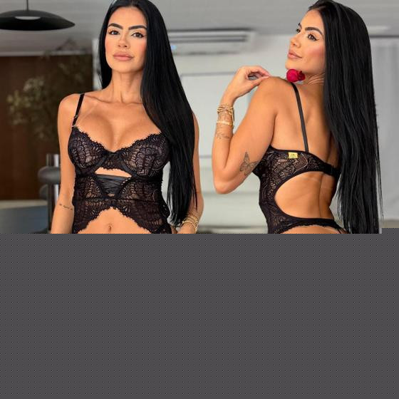 Imagem de Conjunto Corset De Lingerie Sexys Com Cinta Liga Laço Cetim Calcinha Fio Dental Moda Intima