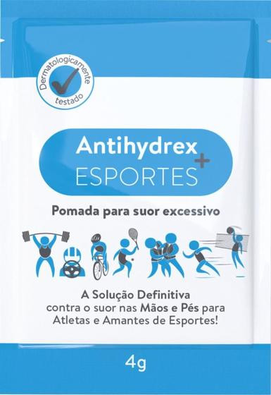 Imagem de Antihydrex Esports Sem Suor Axilas Mãos Pés Secos Sachê