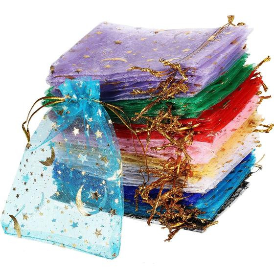 Sacos de organza, sachê de cordão, joias, 150 unidades - Shappy