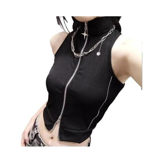 Jaqueta Retro Harajuku Gótica Punk Rock Sexy Para Primavera E Outono, Fantasia De Carnaval - NONE
