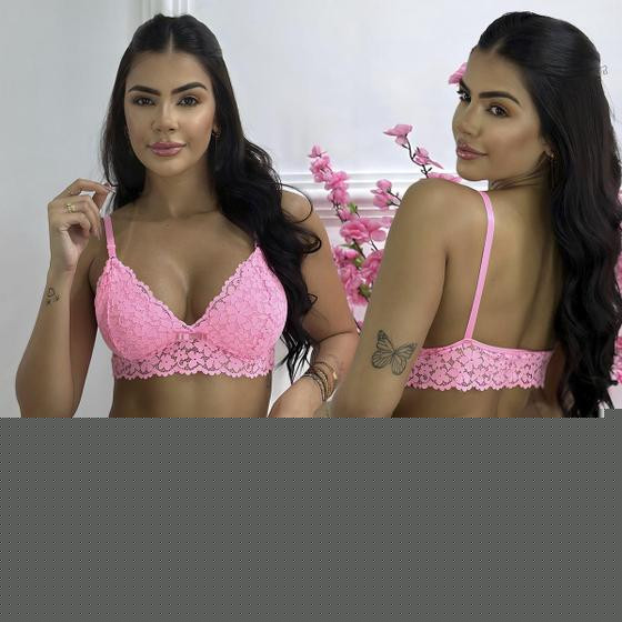 Conjunto Langerie sexy Sem Bojo Calcinha Fio Rendada Sensual Sem Ferrinho - Like4you