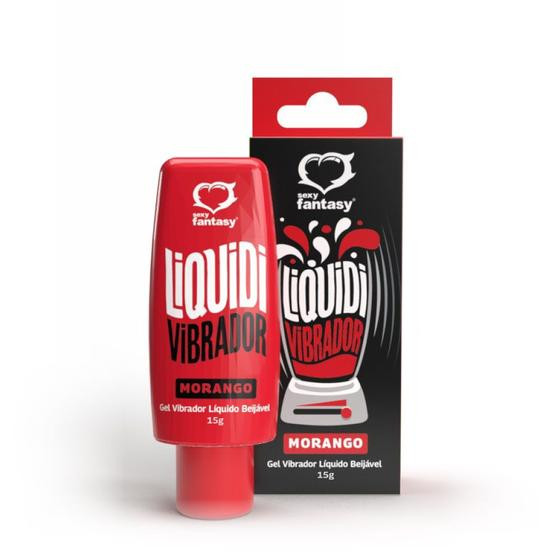 Gel Excitante Vibrador Líquido Liquidi Morango 15ml - Sexy Fantasy
