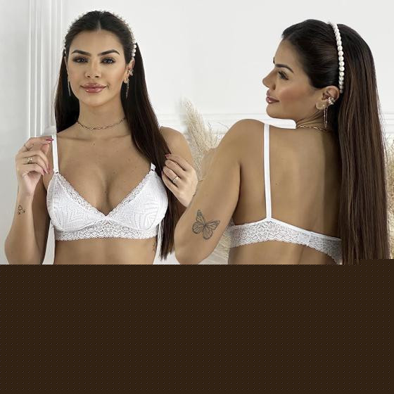 Lingerie Sem Bojo Rendado Sexy Calcinha Fio Dental Sensual - Like4you