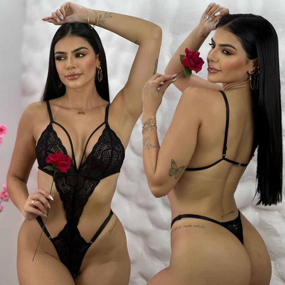 Body Feminino Lingerie Sensual Sexy Sedutora Rendado Sem Bojo Blogueira - Like4you