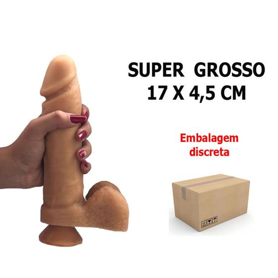 Prótese Maciça Com Escroto Ventosa 17 X 4,5Cm - Sexy Fantasy