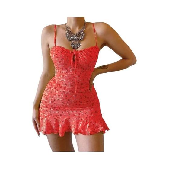 Imagem de Feminino sexy casual casa pequeno floral camisola vestido verão saia confortável