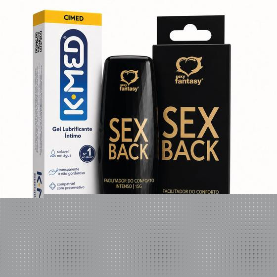 Kit anal completo: Sex Back Facilitador anal e Lubrificante K-med com Plug M - Sexy Fantasy