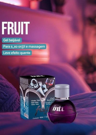 Imagem de Gel beijável para oral esquenta fruit sexy tons vinho tinto 40ml intt cosméticos