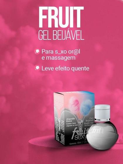 Imagem de Gel beijável para oral esquenta fruit sexy algodão doce 40ml - intt cosméticos