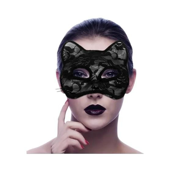Máscara De Gato Sexy Em Renda Para Mulheres, Máscara De Cosplay De Raposa Para Festa De Halloween E - NONE