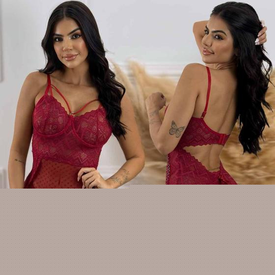 Imagem de Mini Saia Sexy Renda Lingerie Feminina Cinta Liga Completa