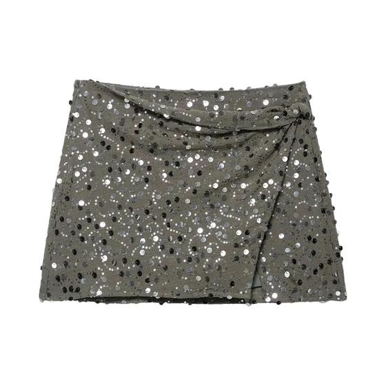 Minissaias Elegantes Com Lantejoulas Para Mulheres, Saias Curtas Slim Sexy Para Festas, Moda De - BRIF