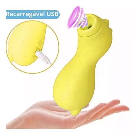 Imagem de Sugador Clitoriano Recarregável Clitóris 7 modos de Pulsação Dino - O MAIS VENDIDO AMARELO
