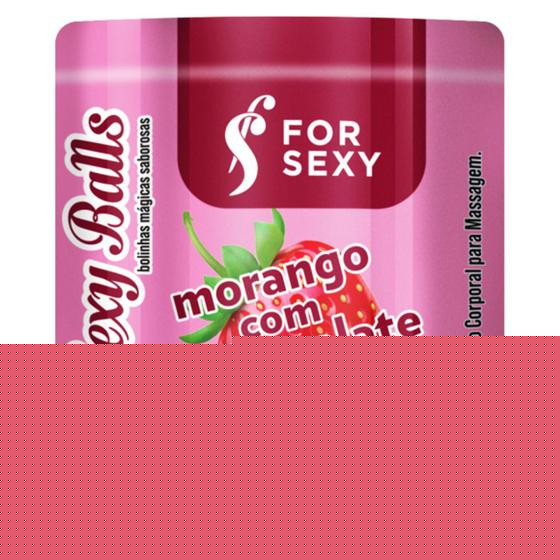 BOLINHAS SEXY BALLS BEIJÁVEIS MORANGUETE COM 3 UNIDADES FOR SEXY - (03 itens) - F.S. Forest Sun Ind. Com.