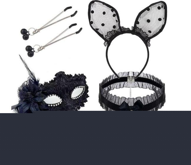 Imagem de Kit Raposa Tiara Grampos Gargantilha Máscara Sexy Import