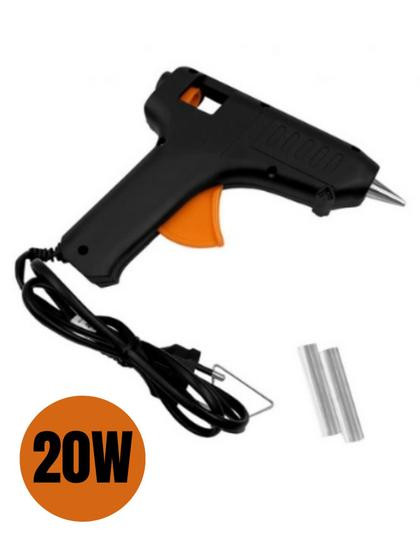 Imagem de Pistola Cola Quente Termostática 2 Mini Bastão Refil 20W Bivolt Bico Fino Viagem  Compacta