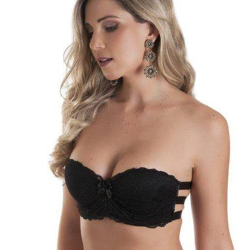 kit 3 Sutiãs Top Sem alças Rendado Bojo Alça Tripla Lingerie Sexy - Mip's