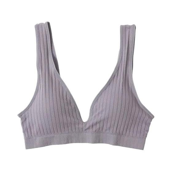 Sutiã Esportivo Feminino Sem Costura Com Decote V Profundo, Sem Aro, Sem Costas, Lingerie Sexy, - fenlandwell