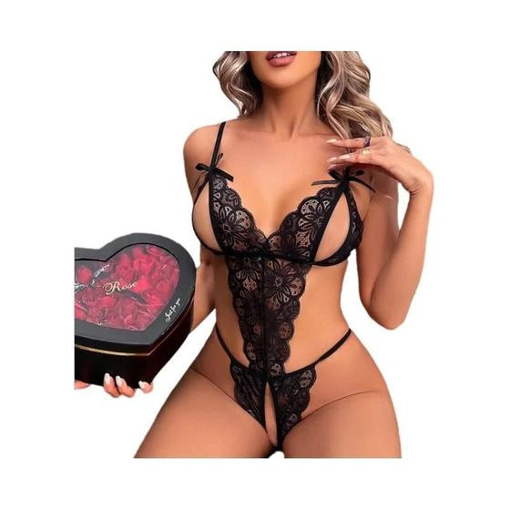 Conjunto De Lingerie Sexy Feminina Em Uma Peça, Confortável E Respirável, Sutiã E Calcinha, Vestido - NONE