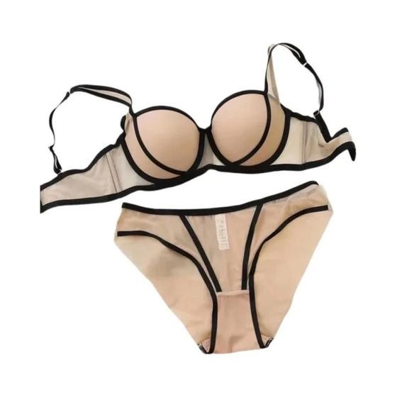 Conjunto De Calcinha De Sutiã Push-up Sexy Feminino Francês Alças Ajustáveis Lingerie Reunida - CINOON