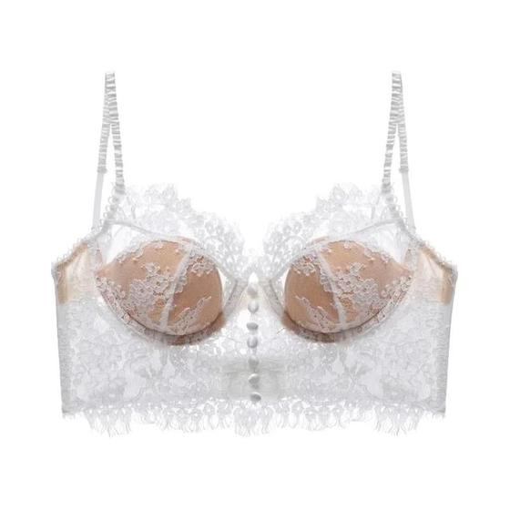 Sutiã Sexy de Renda Francesa com Alças, Lingerie Sem Costas, Sutiã Retro Fino para Mulheres - Elinashosiery