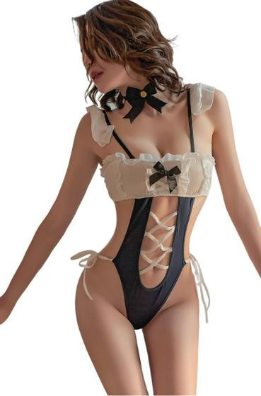 Imagem de Traje de cosplay SINROYEE, roupa de empregada sexy japonesa, feminina