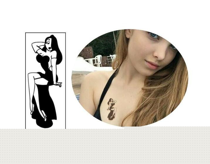 Imagem de Tatuagem Temporária Jessica Rabbit Sexy Mulher 9x5 cm