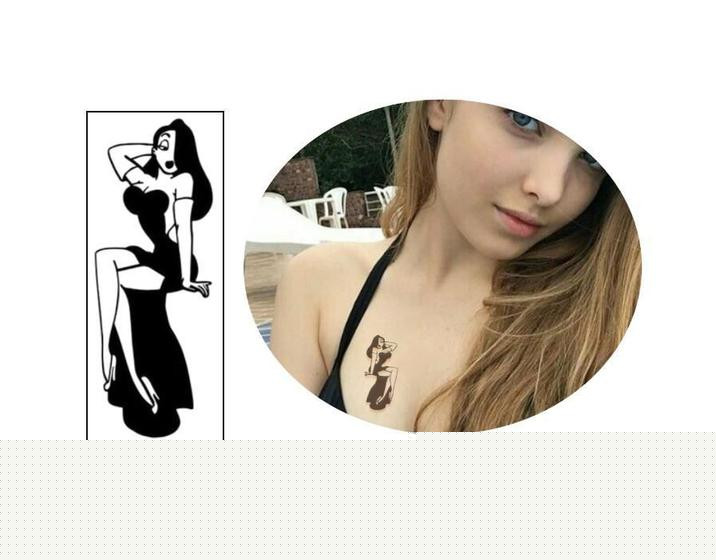 Imagem de Tatuagem Temporária Jessica Rabbit Sexy Mulher 9x5 cm